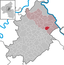 Läget för Wiebelsheim i Rhein-Hunsrück-Kreis