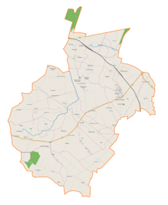 Mapa konturowa gminy Wojciechowice, na dole po lewej znajduje się punkt z opisem „Nowa Wieś”