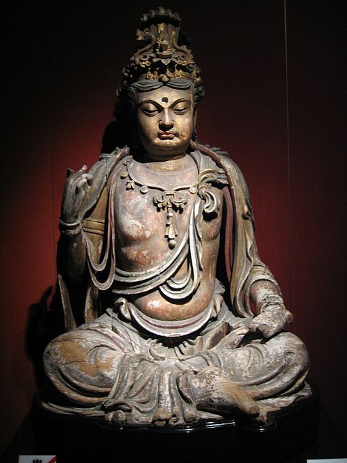 A wooden Bodhisattva statue from the Jin dynasty now housed in Shanghai Museum