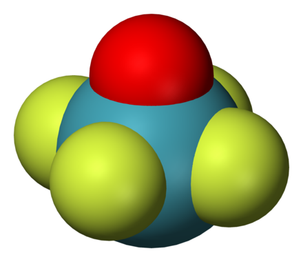 Space-filling model of xenon oxytetrafluoride