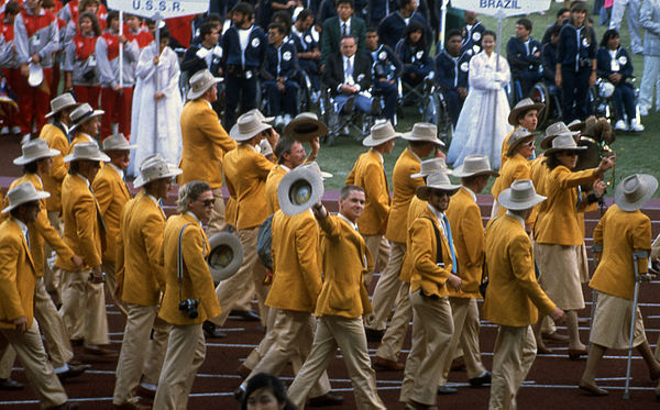 Australian team at the Opening Ceremony