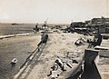 בנית שובר הגלים ורחבת הסחורות בנמל ביפו, בסביבות 1928