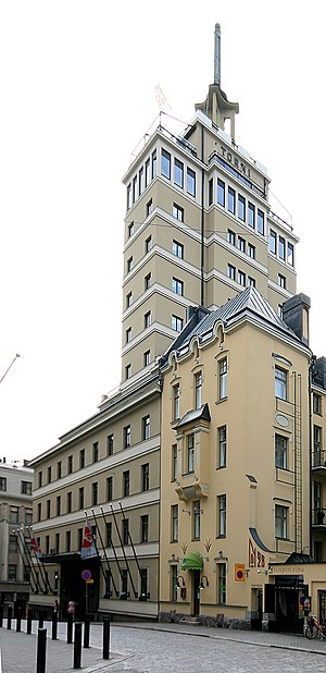 The legendary Hotel Torni (Hotel Tower), formerly the tallest building in Finland. Yrjonkatu 28.jpg