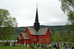 View of the local Ytre Rendal Church