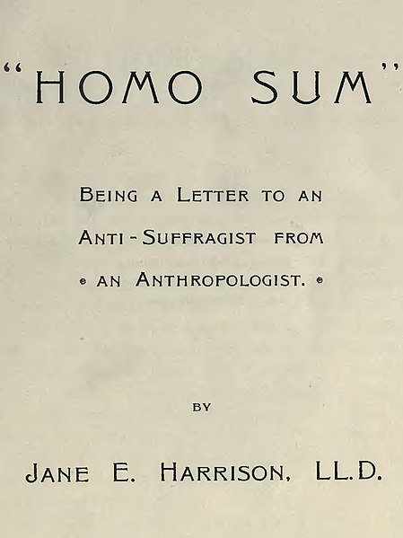 File:"Homo Sum" Being a Letter to an Anti-Suffragist from an Anthropologist by Jane E. Harrison LL. D. - (page 3 crop).jpg