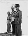 'Coronation' of King Abdullah in Amman. (right to left) King Abdullah, Emir Abdul Illah (Regent of Iraq), and Emir Naif (King Abdullah's youngest son) LOC matpc.12206.jpg