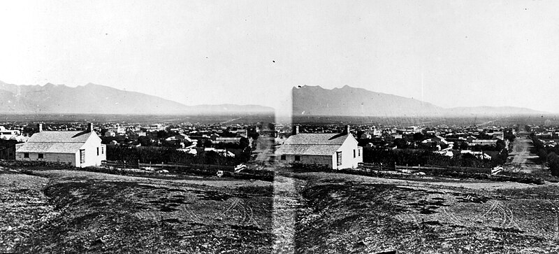 File:(Panorama)Bird's-eye panoramic view of Great Salt Lake City. Salt Lake County, Utah. 1869. - 16721363397.jpg