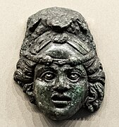 Bacchante head applique 1st century AD in the Museo archeologico nazionale