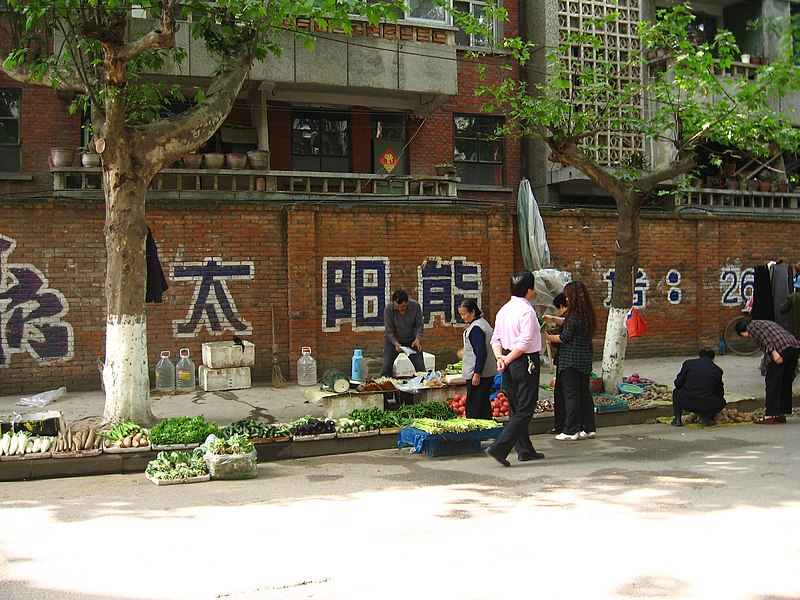 File:街头的鲜菜摊 - panoramio.jpg