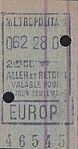 Ticket aller-retour émis le 62e jour de l'année 1928, soit le vendredi 2 mars 1928 à 7 heures du matin.