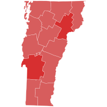 1988 United States Senate election in Vermont results map by county.svg