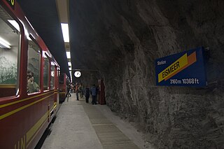 <span class="mw-page-title-main">Eismeer railway station</span> Underground railway station in Switzerland