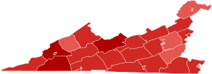 2014 general election in Virginia's 9th congressional district by county and independent city.svg