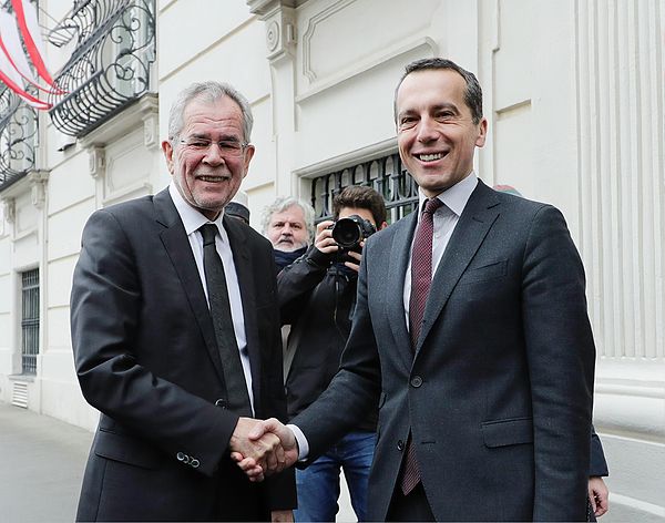 Kern with Austrian President Alexander Van der Bellen, 20 December 2016