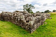 Remains of Birdoswald Roman Fort in Hadrian's Wall in the United Kingdom.