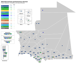 2023 Mauritanian parliamentary election - Seat distribution.svg