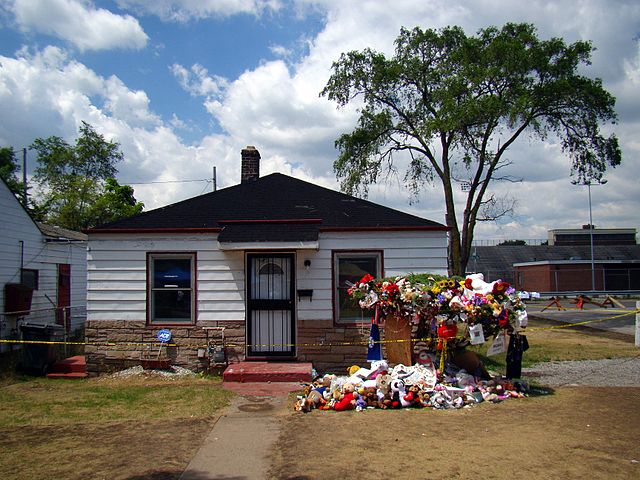 Jackson's childhood home in Gary, Indiana, pictured in March 2010