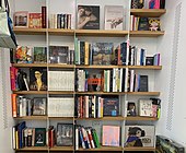 The same bookshelf in April 2019