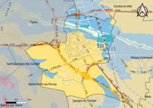 Bir belediyenin basitleştirilmiş jeolojik bölgelerini gösteren renkli harita