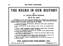 Advertisement for a book published by The Associated Publishers A book written by Carter G. Woodson.png