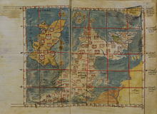 A 14th-century Byzantine map of the British Isles from a manuscript of Ptolemy's Geography, using Greek numerals for its graticule: 52-63degN of the equator and 6-33degE from Ptolemy's Prime Meridian at the Fortunate Isles. Add 19391 19-20.png