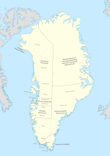 Greenland.svg munitsipalitetlari va tumanlarining ma'muriy xaritasi