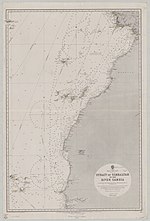 خريطة ترسمات وتنشرات ف1887 كاتبين لمناطق من شبه لگزيرة ليبيرية تال واد گامبيا، وفلوسط كاين الساحل لمغريبي.