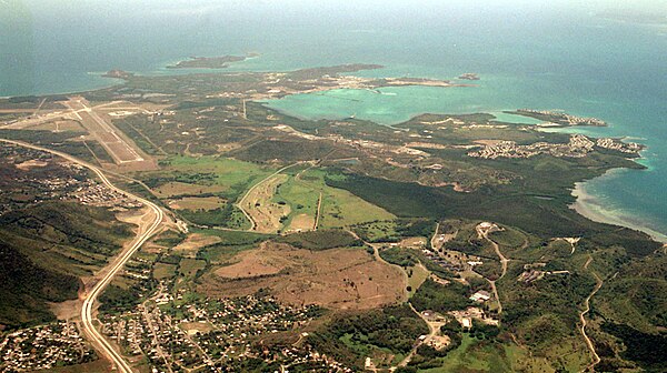 Roosevelt Roads Naval Station from the air, 1997