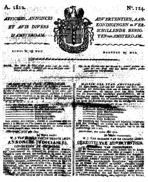 File:Affiches, annonces et avis divers d'Amsterdam = Advertentiën, aankondigingen en verschillende berigten van Amsterdam 25-05-1812 (IA ddd 010197650 mpeg21).pdf