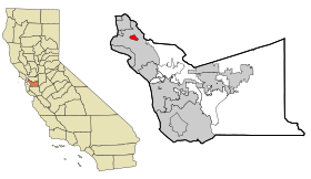Alameda County California Incorporated and Unincorporated areas Piedmont Highlighted.svg
