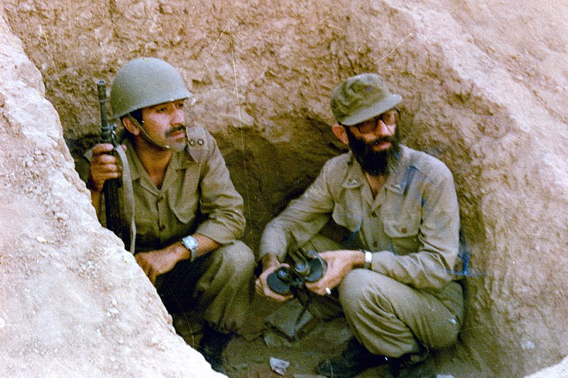 File:Ali Khamenei (right) in trench during Iran-Iraq war.jpg