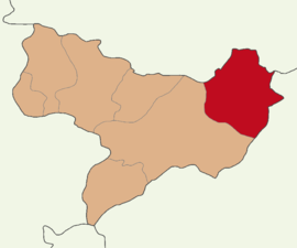 Map showing Taşova District in Amasya Province