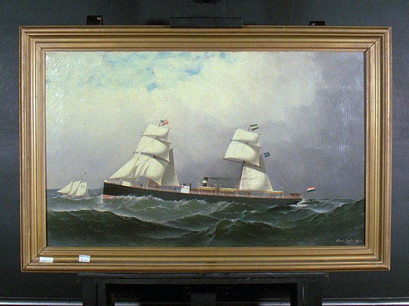 File:Antonio Jacobsen - Het s.s. ' Rotterdam' (I) van de Nederlandsch Amerikaansche Stoomvaart Maatschappij (NASM) - P1570 - Maritime Museum Rotterdam.jpg