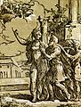 Tiburtinska Sibila in cesar Avgust, chiaroscuro lesorez iz 16. stoletja, ki ga je ustvaril Antonio da Trento