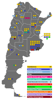 Argentínai Képviselőházi Választás, 2017 - A Province.svg eredményei