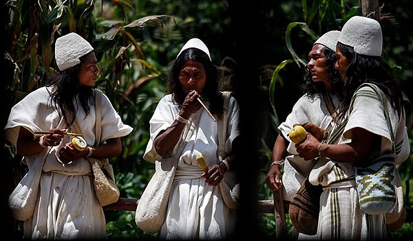 Arhuaco Amerindians in the Sierra Nevada de Santa Marta Mountains.