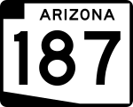 Arizona State Route 187 road sign