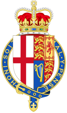 Arms of the Most Noble Order of the Garter (Royal Arms Variant).svg