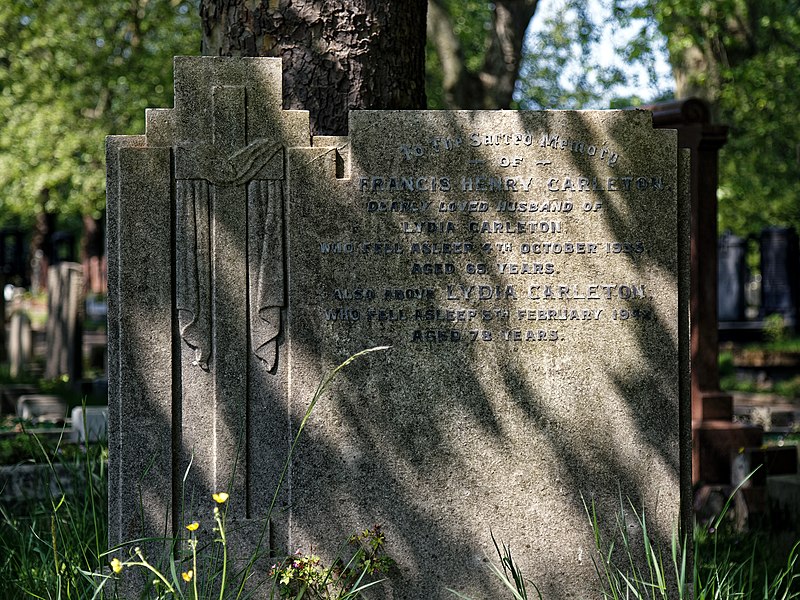 File:Art Deco gravestone City of London Cemetery Carleton 1935 brighter cooler.jpg