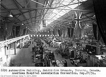 The 1931 American Hospital Association Convention held inside the Automotive Building Automotive Building Convention 1931.jpg
