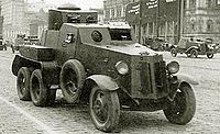 Бронеавтомобиль БА-И на военном параде в Москве. Красная площадь, 7 ноября 1934 года