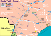 Map of the upper Paraná River and its tributaries