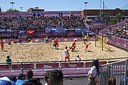 Deutsch: Beachhandball bei den Olympischen Jugendspielen 2018; Tag 4, 10. Oktober 2018; Jungs, Vorrunde, Gruppe B - Italien-Argentinien 1:2 English: Beach handball at the 2018 Summer Youth Olympics at 10 October 2018 – Boys Preliminary Round Group B‎ – Italy-Argentina 1:2