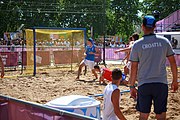 Deutsch: Beachhandball bei den Olympischen Jugendspielen 2018 in Buenos Aires; Tag 7, 13. Oktober 2018; Jungen, Halbfinale – Spanien-Kroatien 2:1 English: Beach handball at the 2018 Summer Youth Olympics in Buenos Aires at 13 October 2018 – Boys Semifinal – Spain-Croatia 2:1 Español: Handball de playa en los Juegos Olimpicos de la Juventud Buenos Aires 2018 en 13 de octubre de 2018 – Semifinales de chicos - España-Croacia 2:1