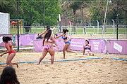 Deutsch: Beachhandball bei den Olympischen Jugendspielen 2018; Tag 6, 11. Oktober 2018; Mädchen, Platzierungssspiel Ränge 11-12 – Amerikanisch Samoa-Mauritius 2:1 English: Beach handball at the 2018 Summer Youth Olympics at 11 October 2018 – Girls Placement Match 11-12 – American Samoa-Mauritius 2:1