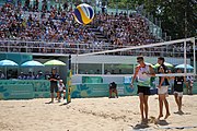 Deutsch: Beachvolleyball bei den Olympischen Jugendspielen 2018; Tag 11, 17. Oktober 2018; Jungen, Spiel um Platz 3 – Argentinien-Ungarn 2:0 (21–15/21–15) English: Beach volleyball at the 2018 Summer Youth Olympics at 17 October 2018 – Bronze Medal Match – Argentina-Hungary 2:0 (21–15/21–15)