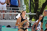 Deutsch: Beachvolleyball bei den Olympischen Jugendspielen 2018; Tag 11, 17. Oktober 2018; Jungen, Spiel um Platz 3 – USA (Devon Newberry/Lindsey Sparks)-Norwegen (Emilie Olimstad/Frida Berntsen) 1:2 (21–1/13–21/9–15) English: Beach volleyball at the 2018 Summer Youth Olympics at 17 October 2018 – Bronze Medal Match – USA (Devon Newberry/Lindsey Sparks)-Norway (Emilie Olimstad/Frida Berntsen) 1:2 (21–1/13–21/9–15)