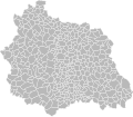 English: Blank map of Puy-de-Dôme department, France. Communes are outlined. Français : Carte vierge du département du Puy-de-Dôme, France. Le découpage en communes est affiché.