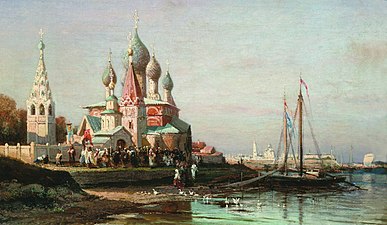 "Krucprocesio en Jaroslavl" (ruse "Крестный ход в Ярославле") — Aleksej Bogolubov (1863)