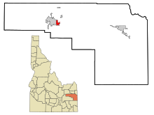 Bonneville County Idaho Incorporated e Unincorporated areas Ammon Highlighted.svg